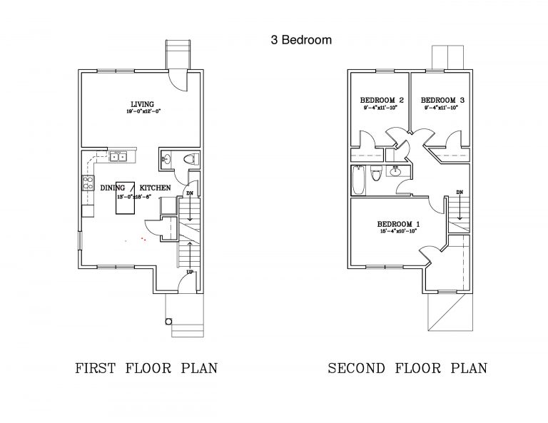 A three bedroom floorplan at The Timbers, a Socha Companies community