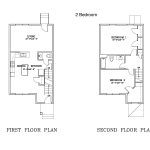 A two bedroom floor plan for The Timbers, a Socha Companies community