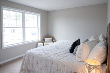 Master Bedroom of a 3 Bedroom Unit in The Timbers, a high-end townhouse community by Socha Companies in Manchester NH